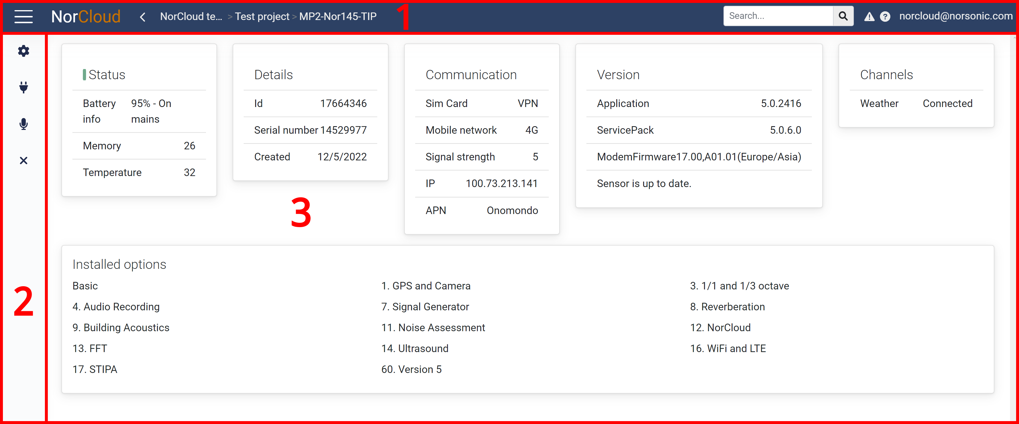 Sound sensor main page