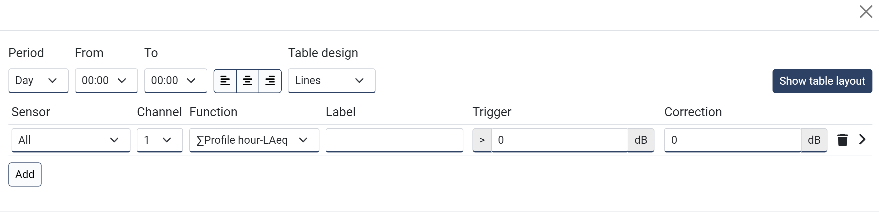 Report designer add table