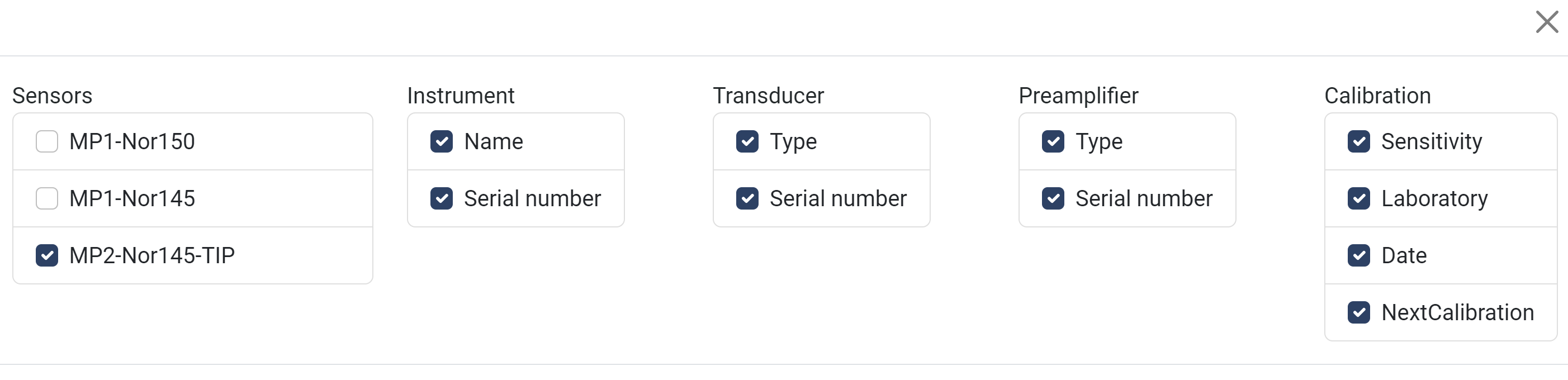 Report designer table transducer info