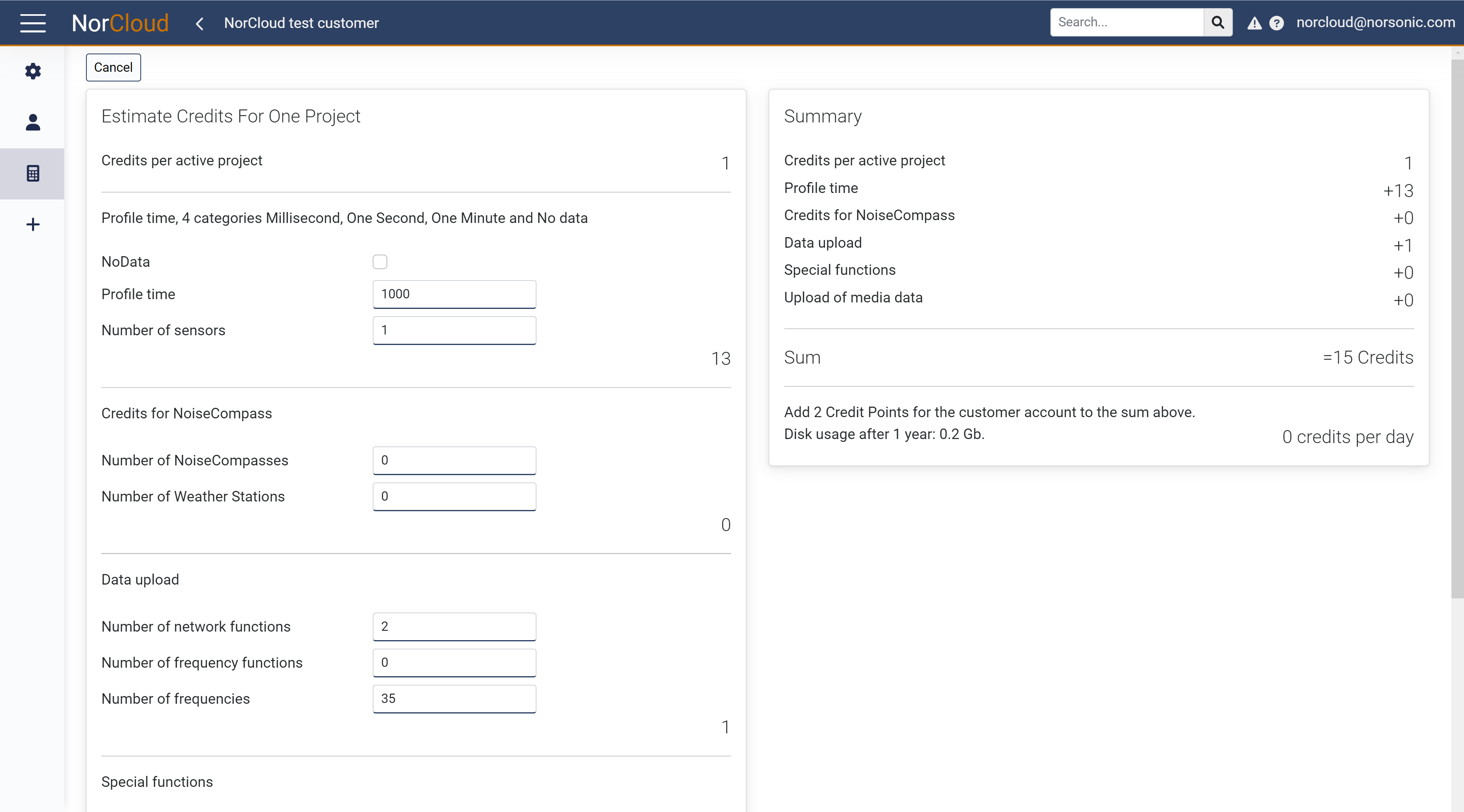 Credit points estimator