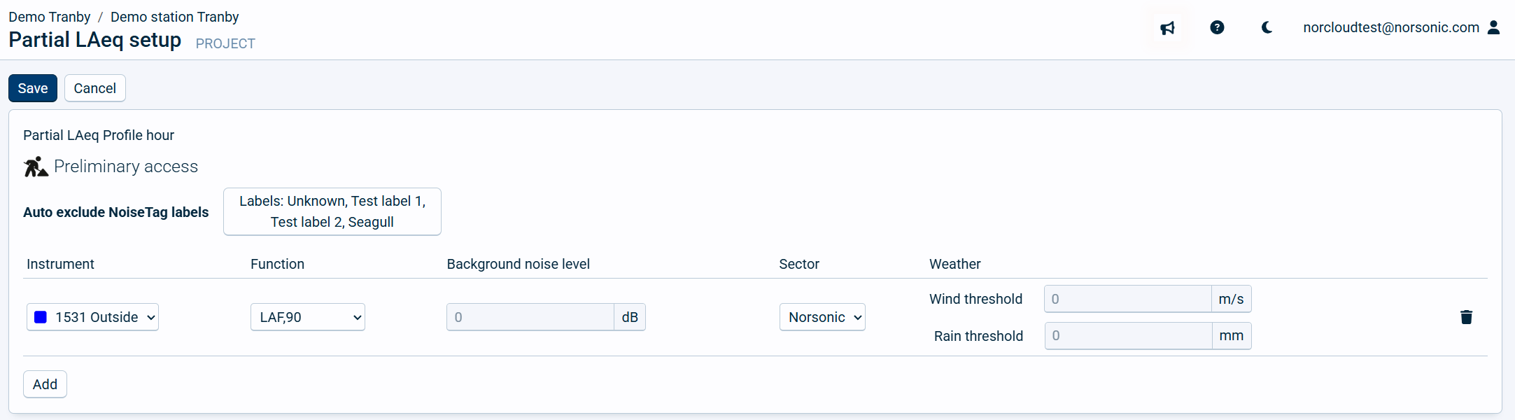 Partial LAeq setup original