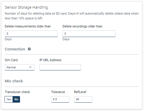 Sensor storage handling